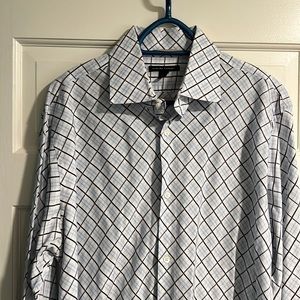 Banana Republic XL 17 - 17 1/2 men’s dress shirt button down. blue and black